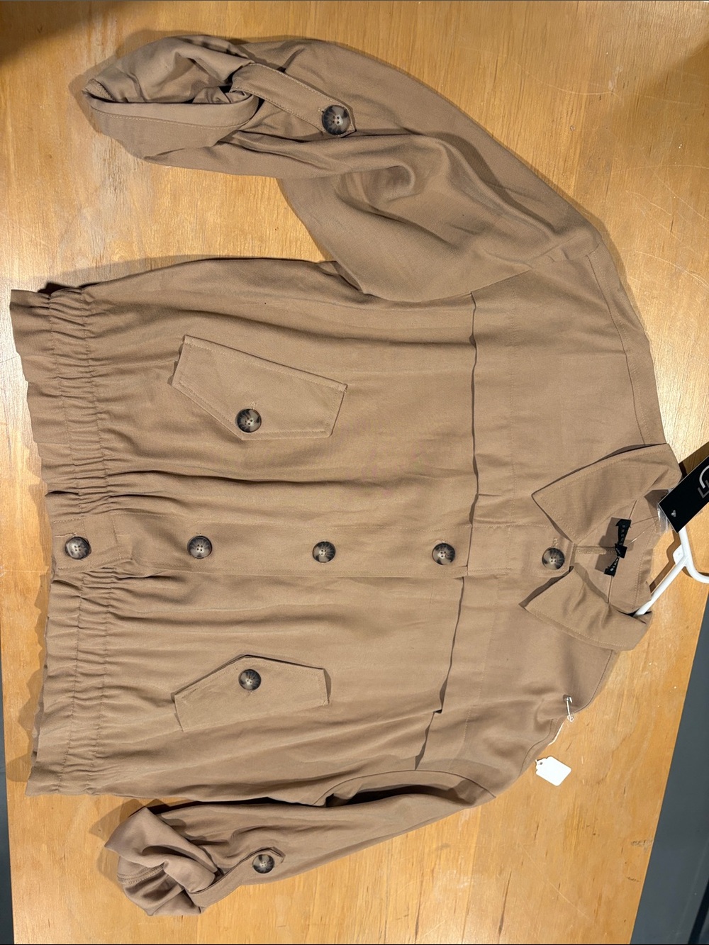 Fred David Taupe Button-Front Women's Jacket